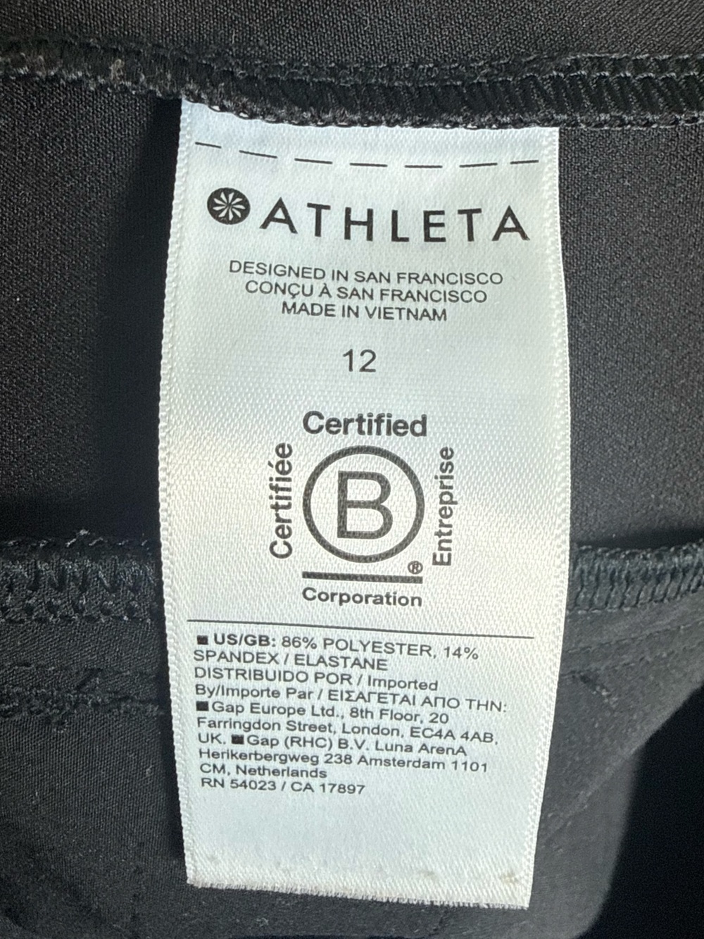 Athleta Endless High Rise Pant Black Stretch Tapered Trousers Travel Work 12 - Picture 7 of 8